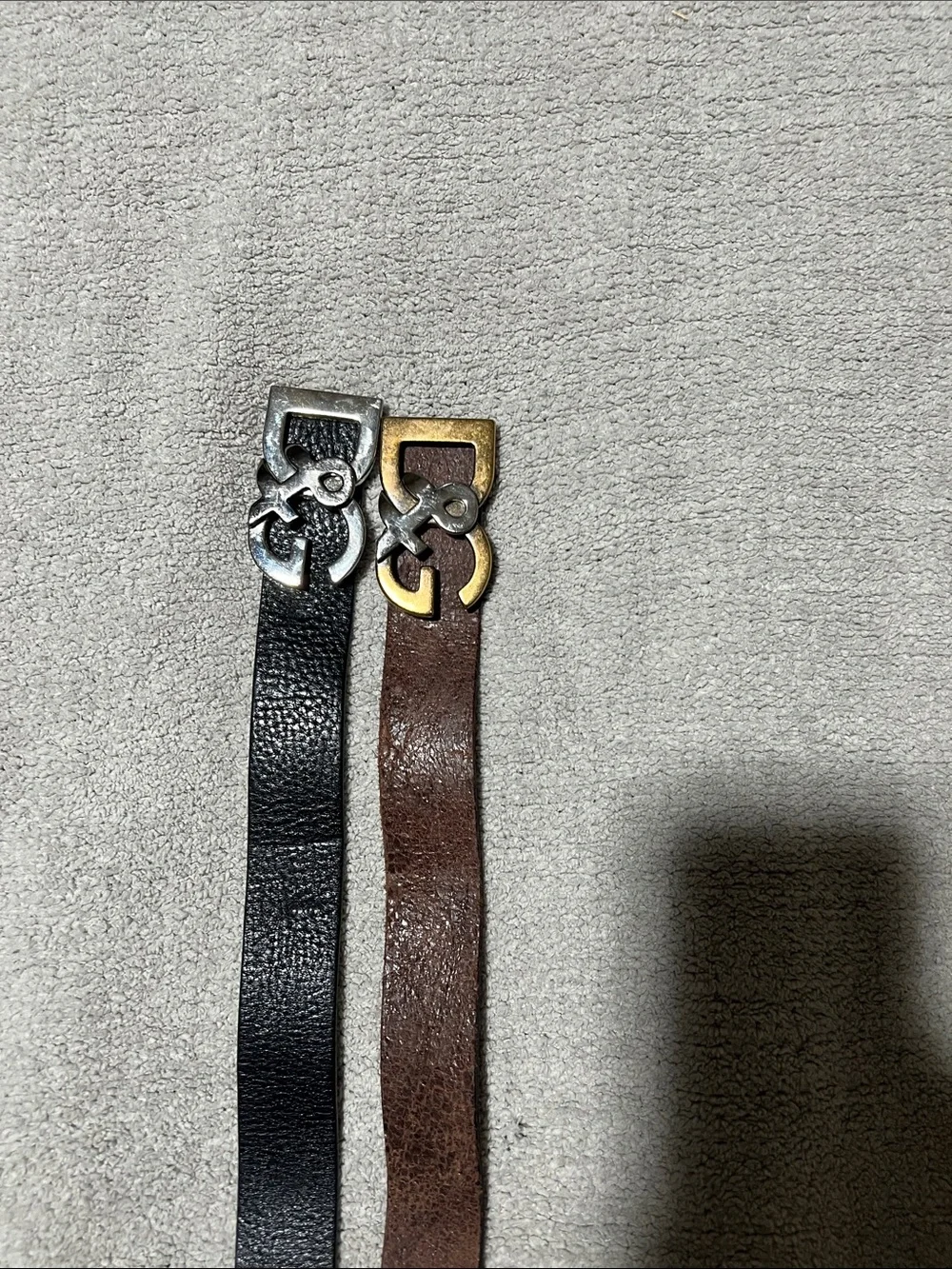 D&G Men's Leather Belts in Black and Brown with D&G Logo Buckles